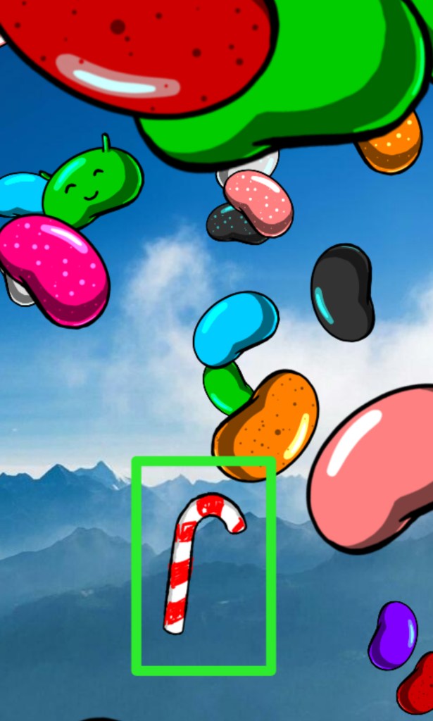 Изображение «пасхалки» Android 4.1 – 4.3 Jelly Bean с логотипом Android Jandycane