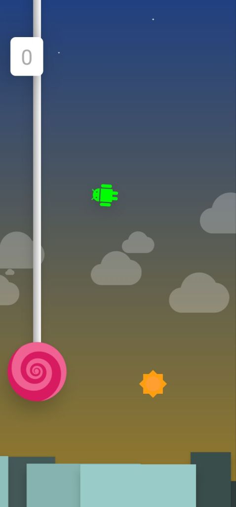 Пример игры в пасхалку Android 5.0 (счёт 0)
